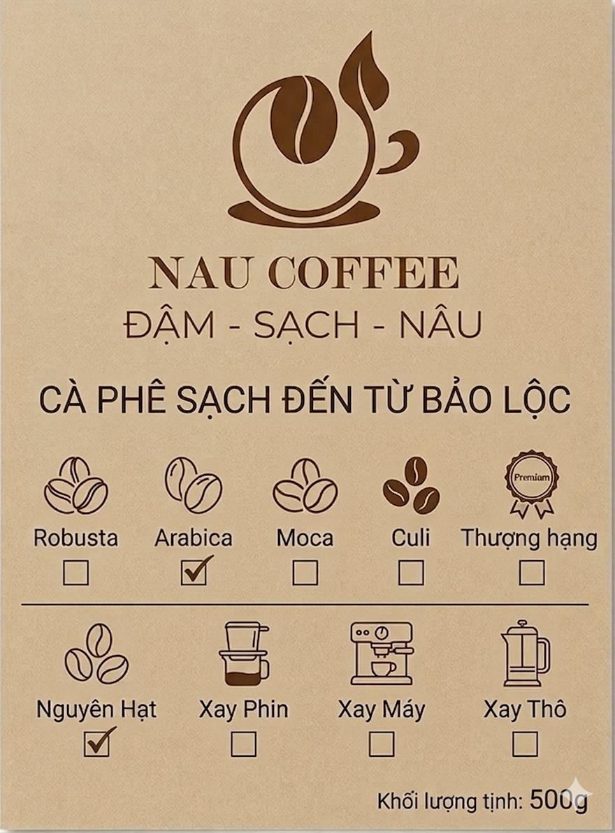 Bao bì OEM Nâu Coffee